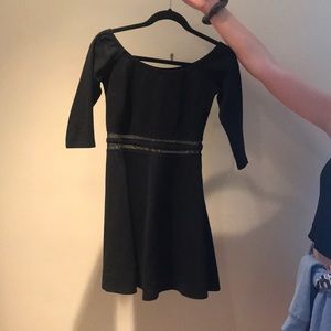 Stylish black dress with mesh middle